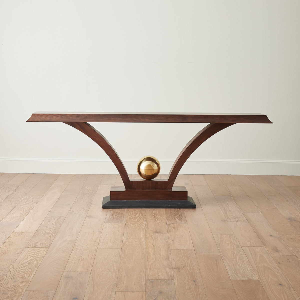 Global Views Colby Console Walnut/Brass