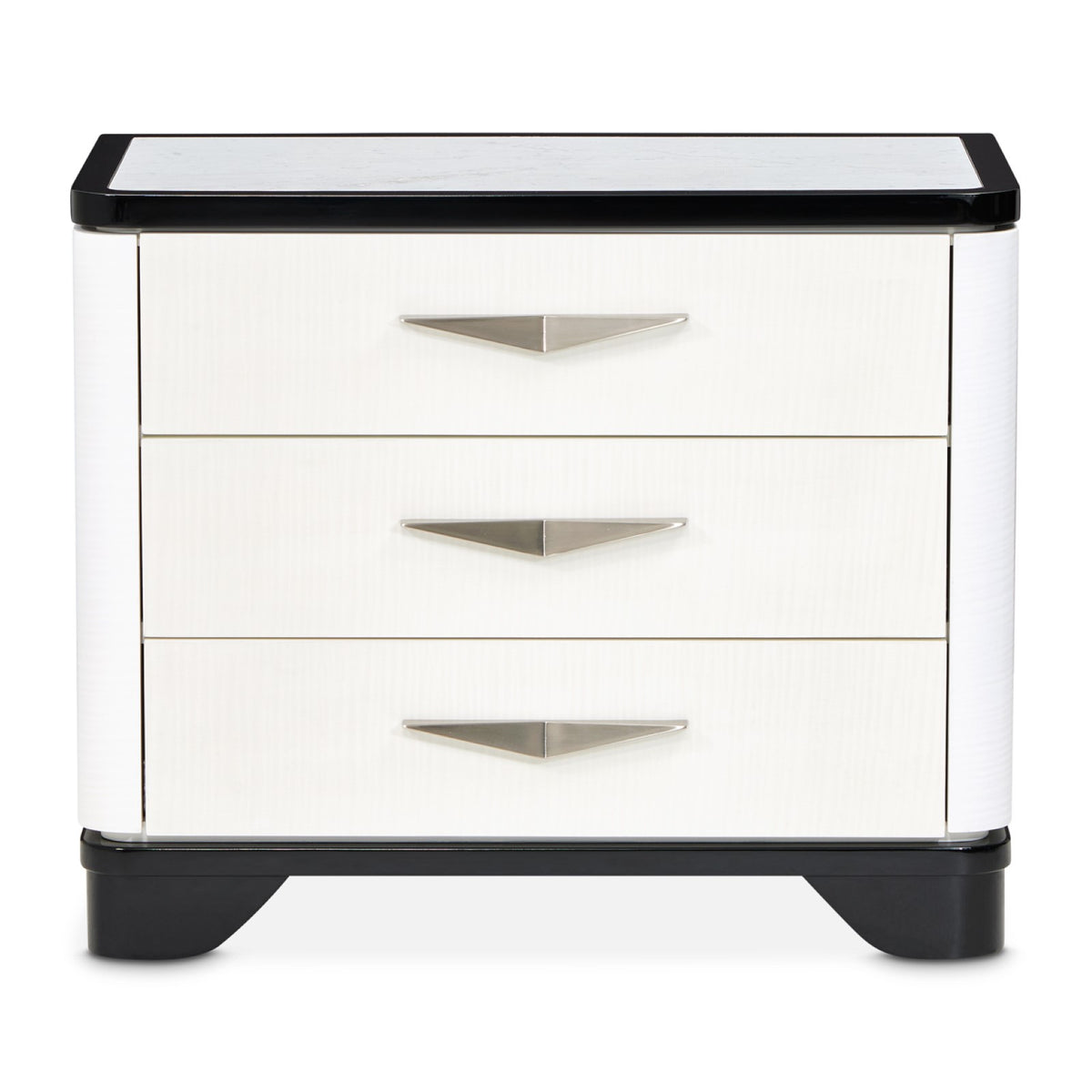 Michael Amini Tuxedo Nightstand, Large - Piano Keyboard