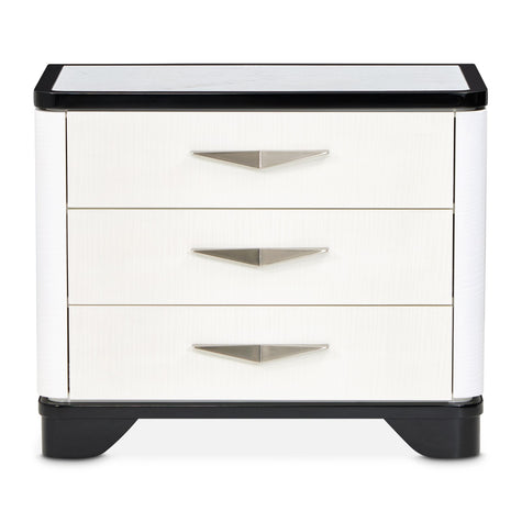 Michael Amini Tuxedo Nightstand, Large - Piano Keyboard