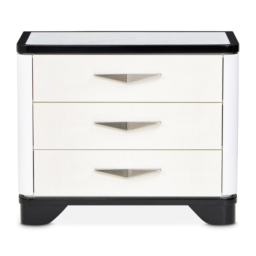 Michael Amini Tuxedo Nightstand, Large - Piano Keyboard