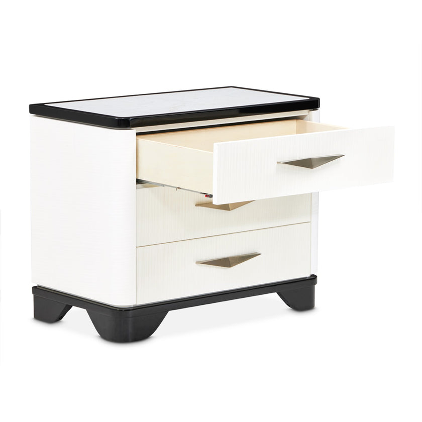 Michael Amini Tuxedo Nightstand, Large - Piano Keyboard