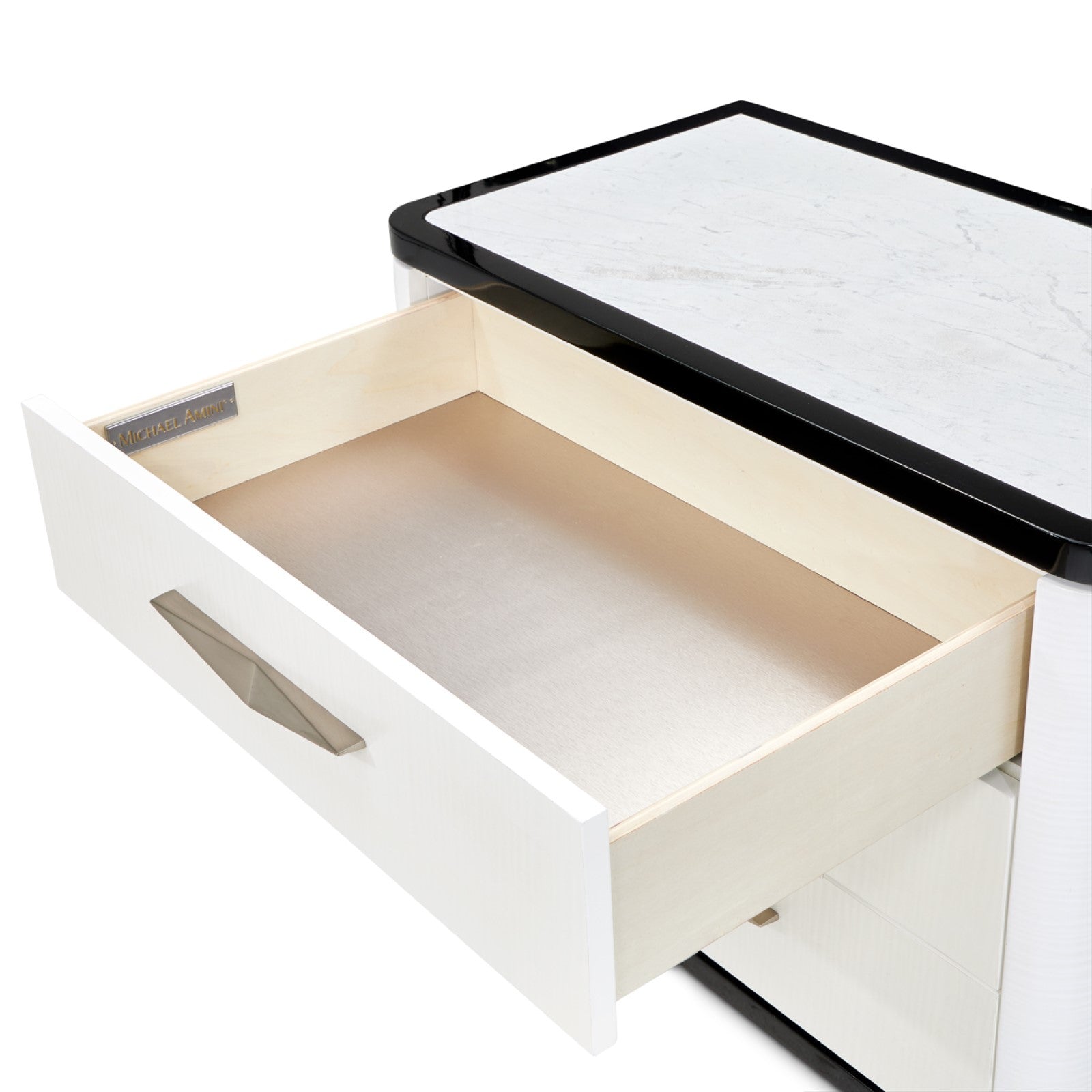 Michael Amini Tuxedo Nightstand, Large - Piano Keyboard