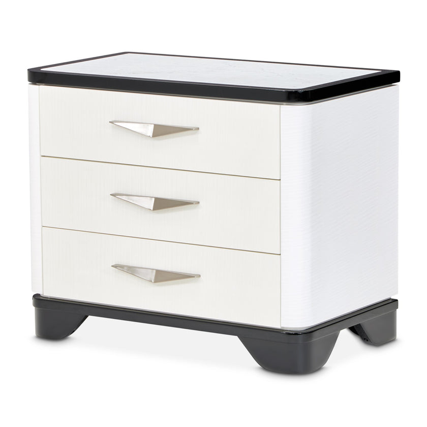 Michael Amini Tuxedo Nightstand, Large - Piano Keyboard