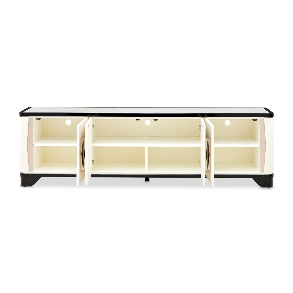 Michael Amini Tuxedo Media Cabinet - Piano Keyboard
