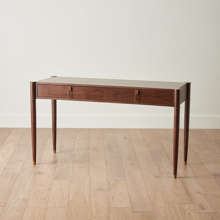 Global Views Triple Curve Desk Walnut