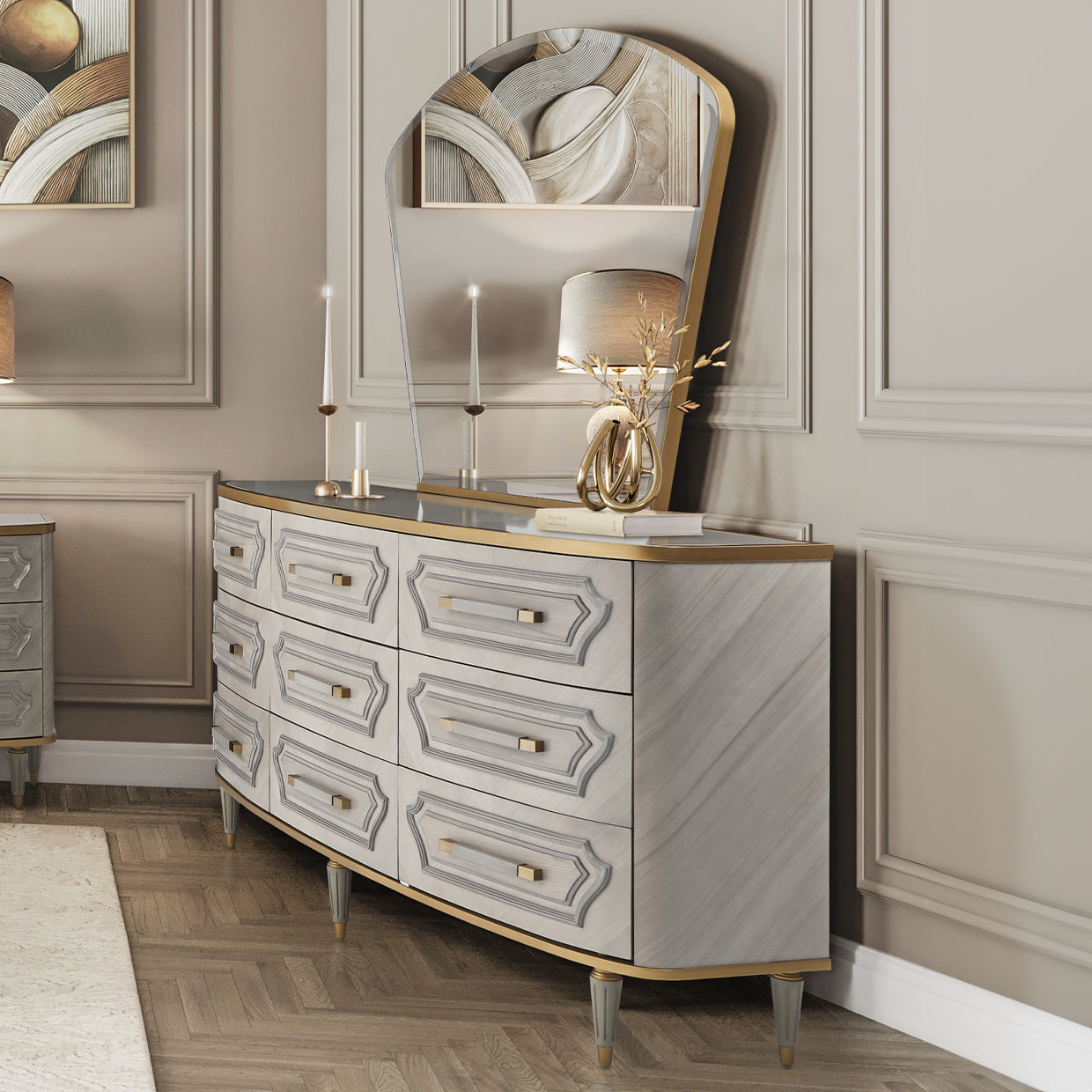 Michael Amini St. Charles Dresser Mirror