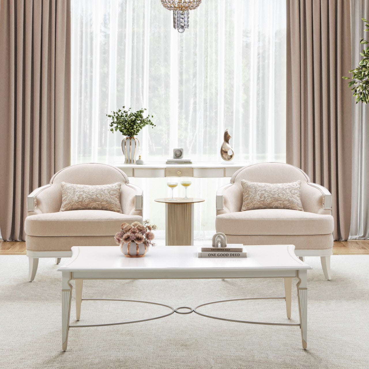 Michael Amini La Marisia Chairside Table