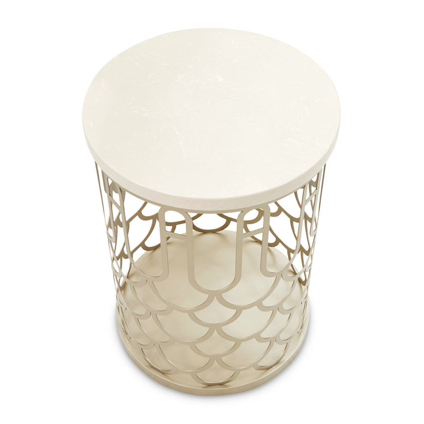 Michael Amini La Marisia Marble Chairside Table