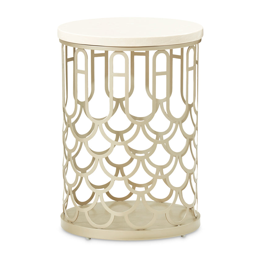 Michael Amini La Marisia Marble Chairside Table