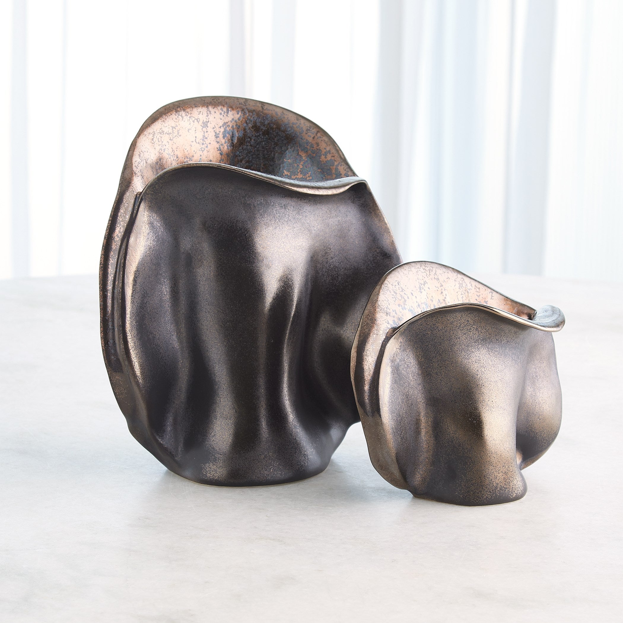 Global Views Bocca Vase Reactive Bronze