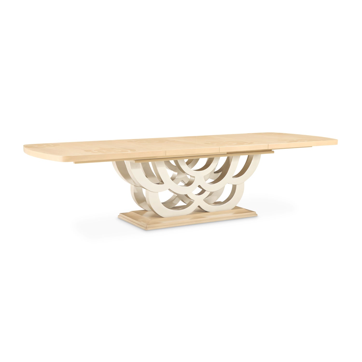 Michael Amini Camellia Field Rectangular Pedestal Dining Table - Caramel