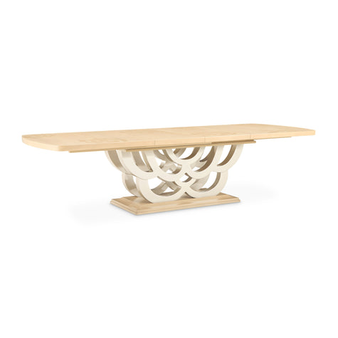 Michael Amini Camellia Field Rectangular Pedestal Dining Table - Caramel