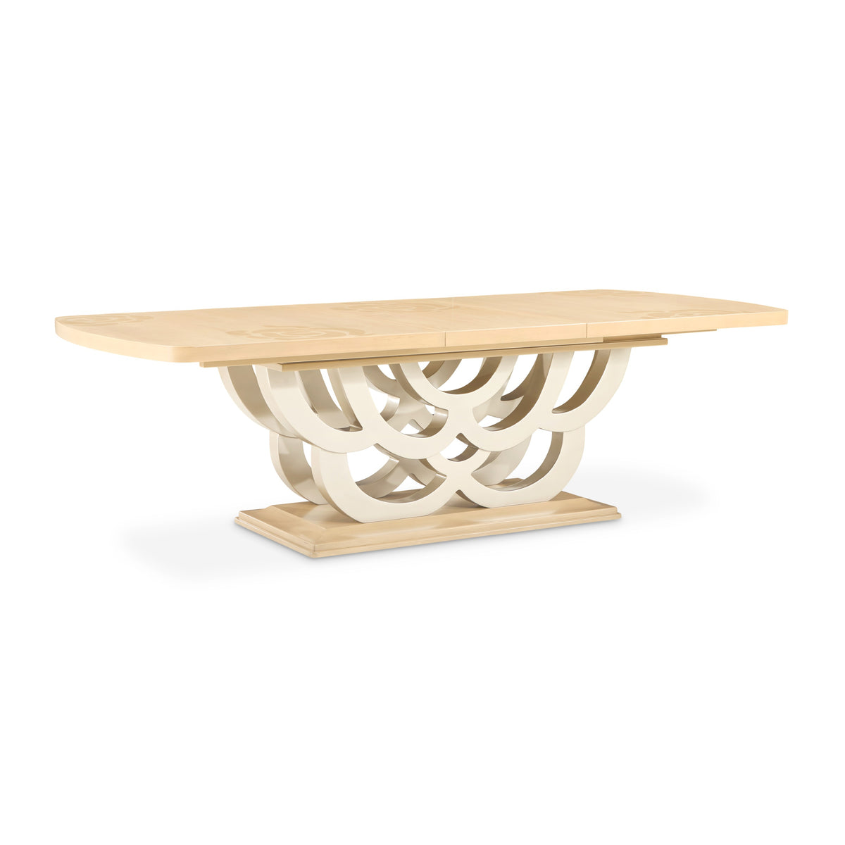 Michael Amini Camellia Field Rectangular Pedestal Dining Table - Caramel