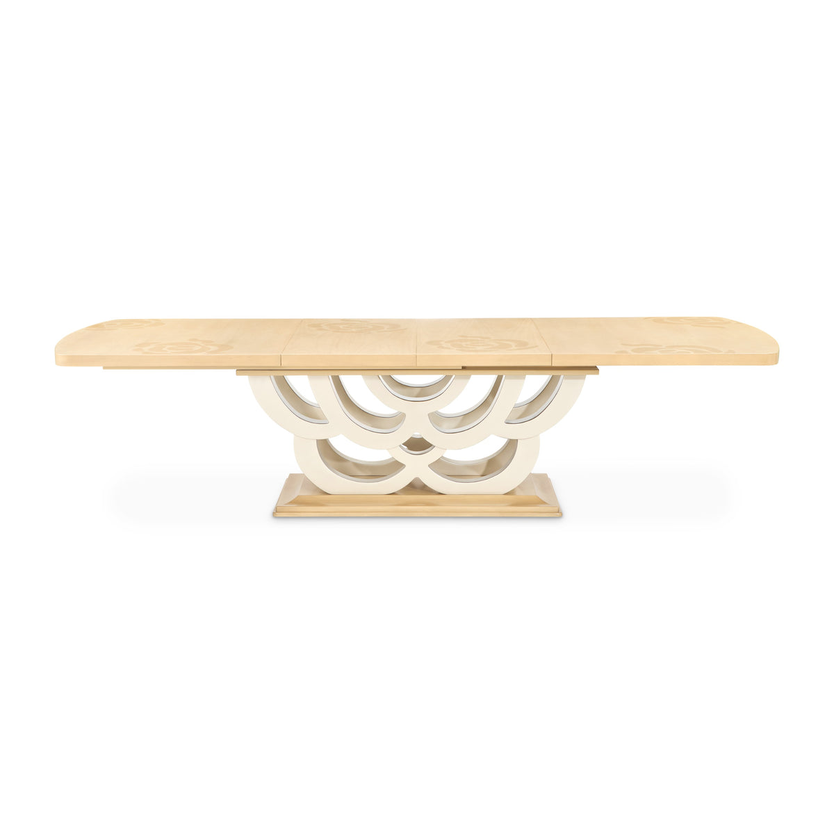 Michael Amini Camellia Field Rectangular Pedestal Dining Table - Caramel