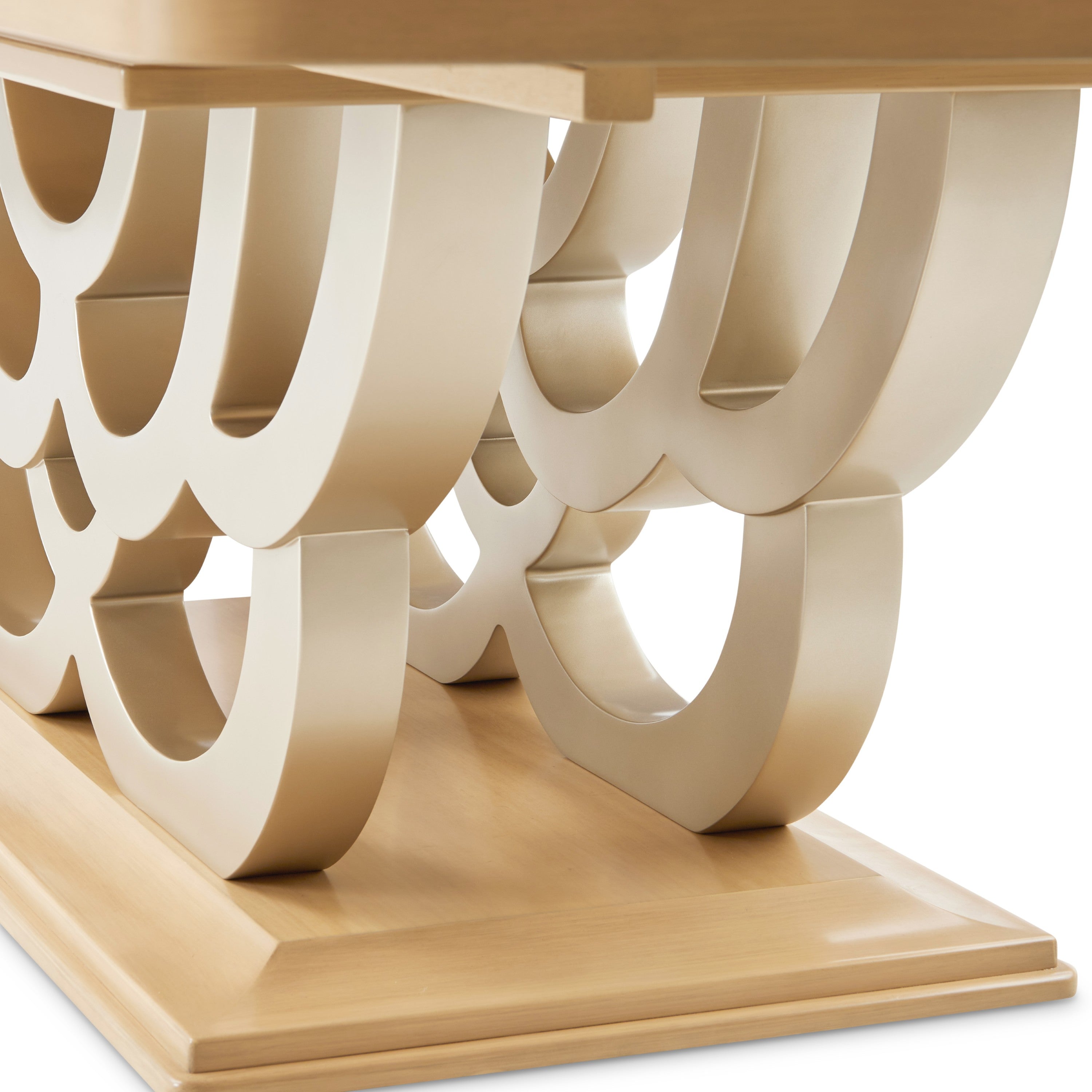 Michael Amini Camellia Field Rectangular Pedestal Dining Table - Caramel