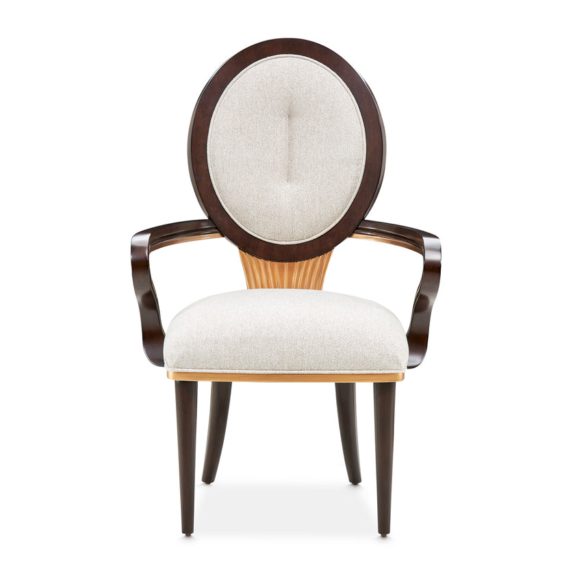 Michael Amini Camellia Field Caramel Arm Chair - Set of 2