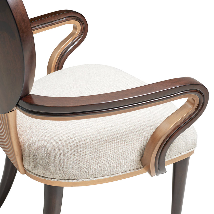 Michael Amini Camellia Field Caramel Arm Chair - Set of 2