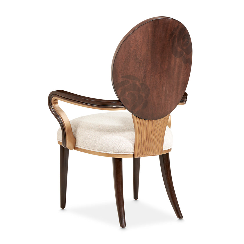 Michael Amini Camellia Field Caramel Arm Chair - Set of 2