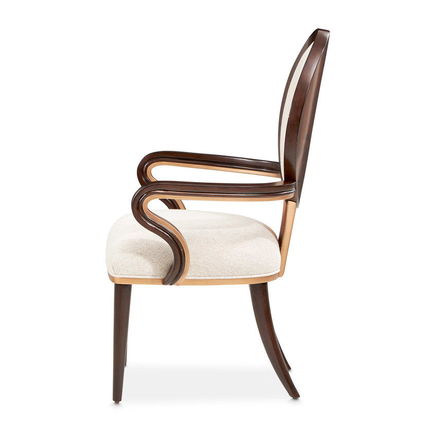 Michael Amini Camellia Field Caramel Arm Chair - Set of 2