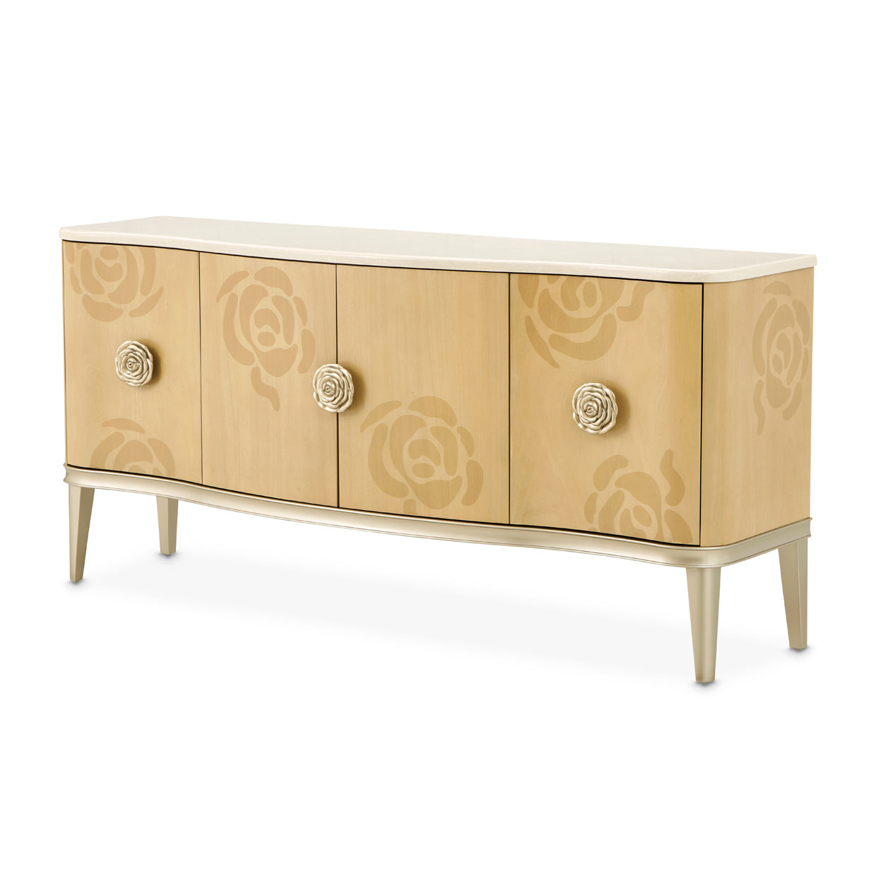 Michael Amini Camellia Field Caramel Sideboard