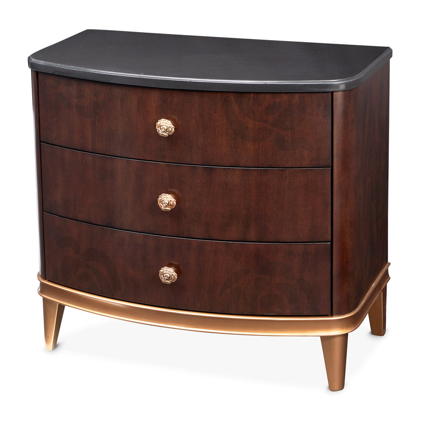 Michael Amini Camellia Field Caramel Nightstand