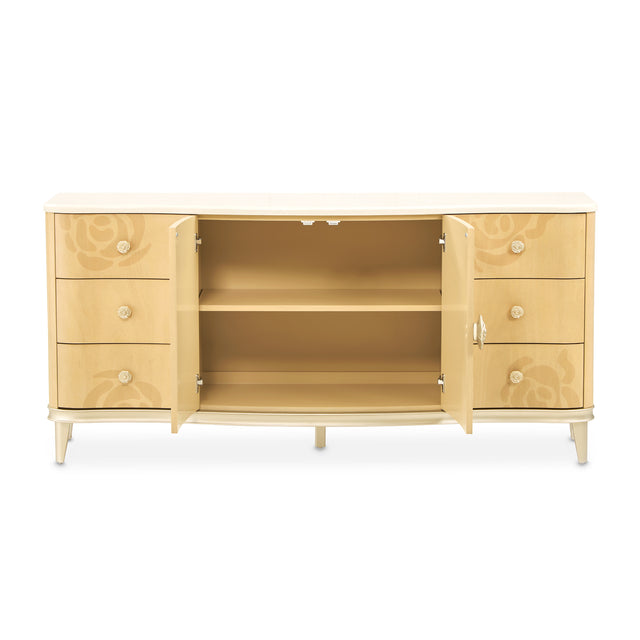 Michael Amini Camellia Field Caramel Dresser