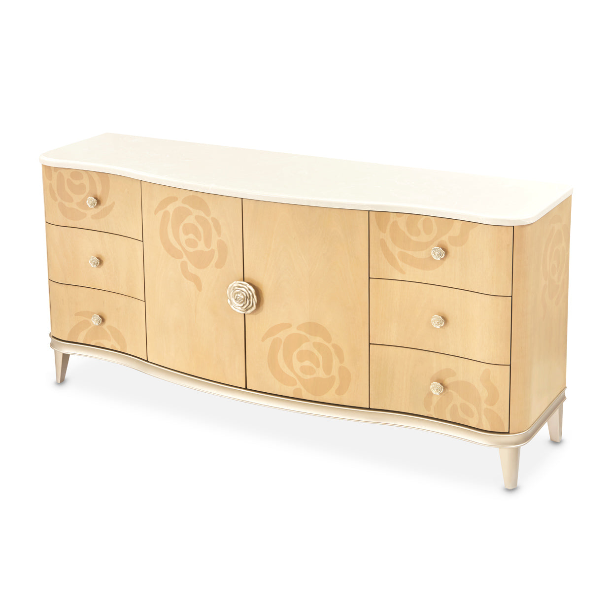 Michael Amini Camellia Field Caramel Dresser