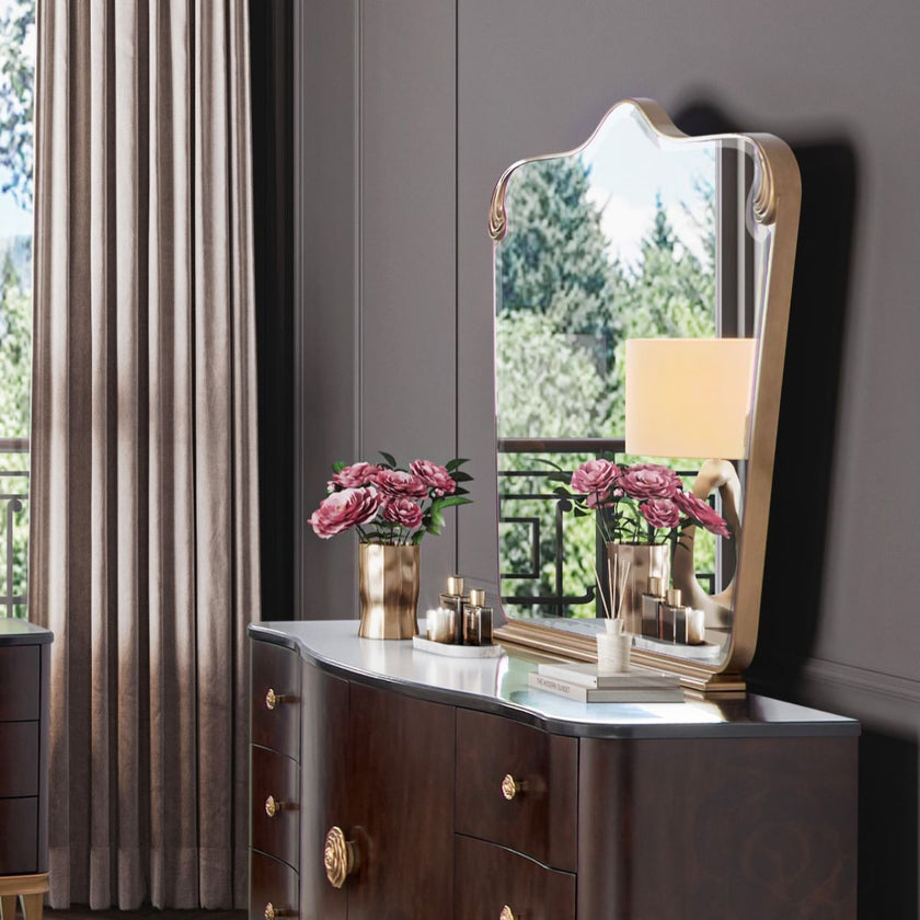 Michael Amini Camellia Field Caramel Dresser Mirror