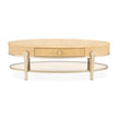 Michael Amini Camellia Field Caramel Oval Cocktail Table