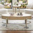 Michael Amini Camellia Field Caramel Oval Cocktail Table