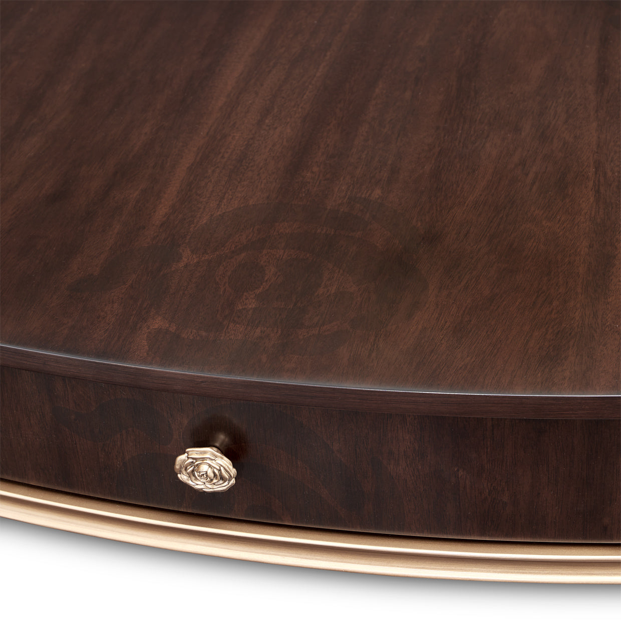 Michael Amini Camellia Field Caramel Oval Cocktail Table