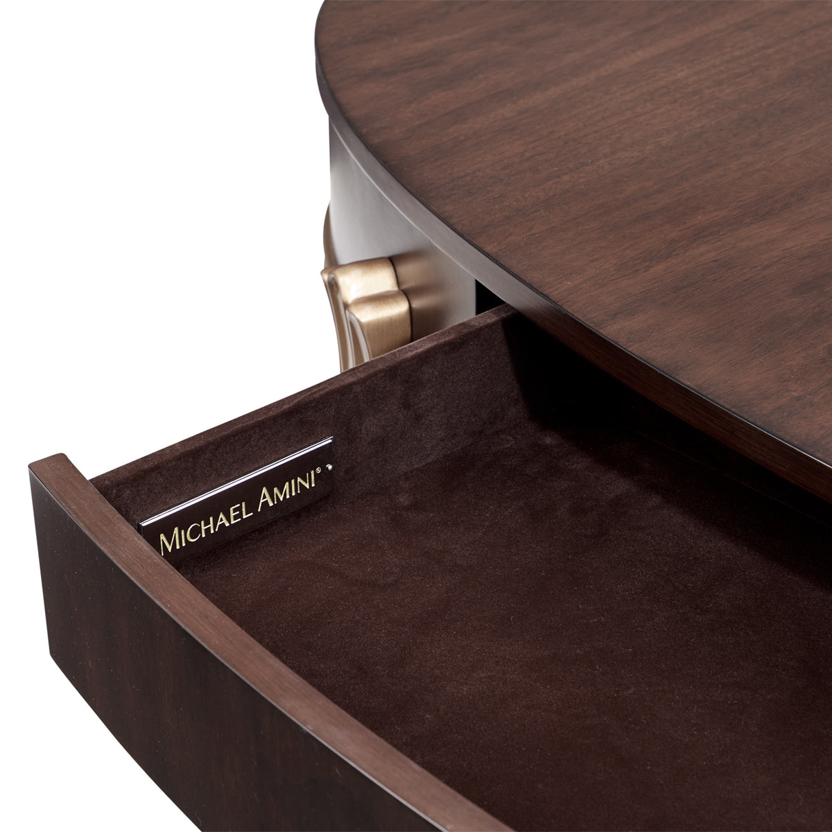 Michael Amini Camellia Field Caramel Oval Cocktail Table