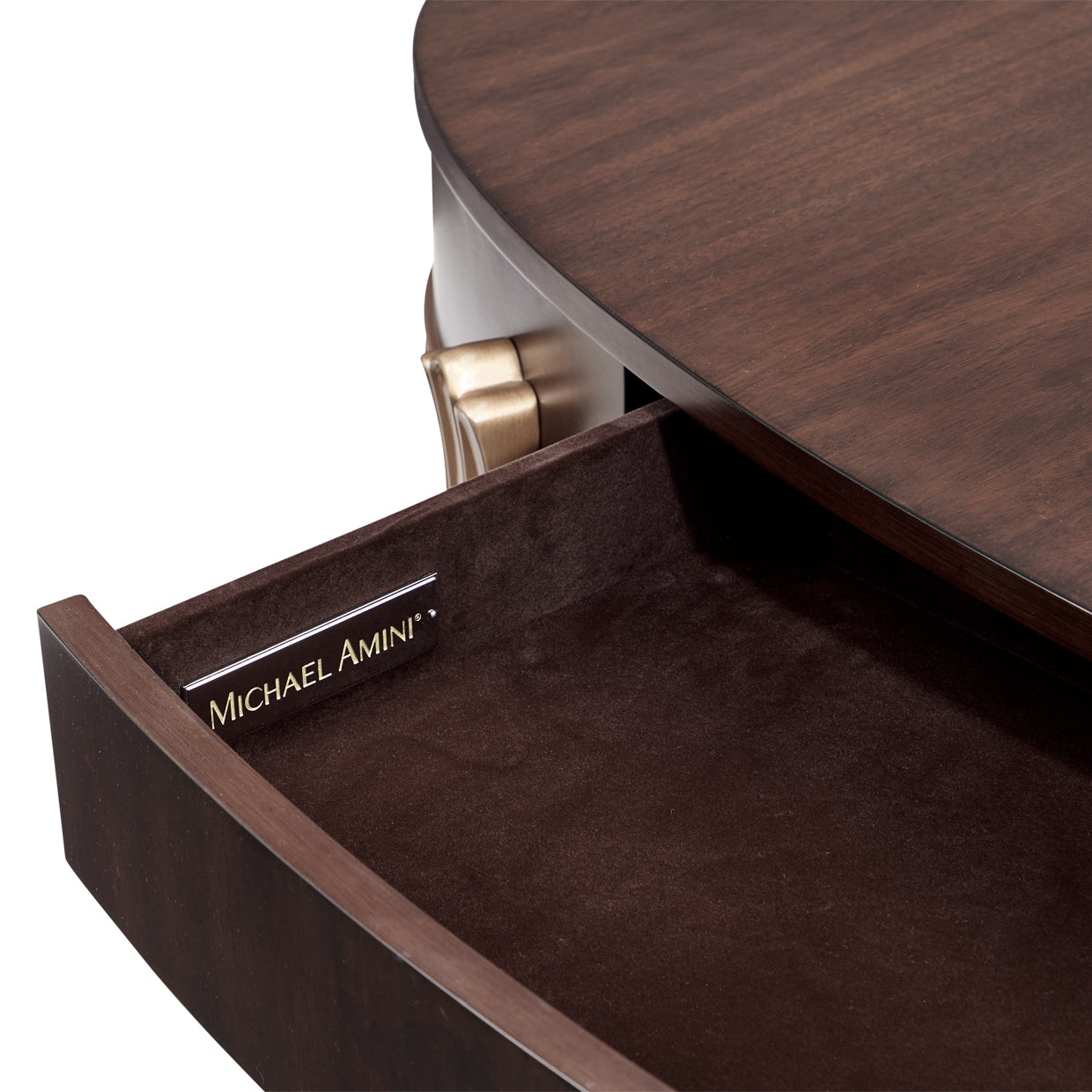 Michael Amini Camellia Field Caramel Oval Cocktail Table