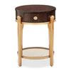 Michael Amini Camellia Field Caramel Round End Table w Drawer