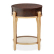 Michael Amini Camellia Field Caramel Round End Table w Drawer