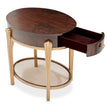 Michael Amini Camellia Field Caramel Round End Table w Drawer