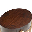 Michael Amini Camellia Field Caramel Round End Table w Drawer