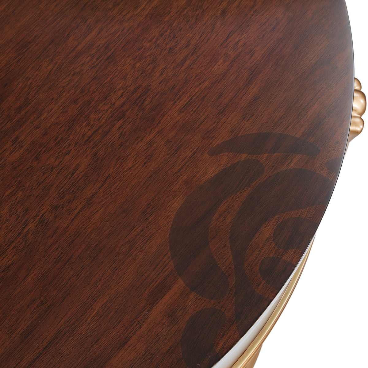 Michael Amini Camellia Field Caramel Round End Table w Drawer