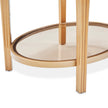 Michael Amini Camellia Field Caramel Round End Table w Drawer