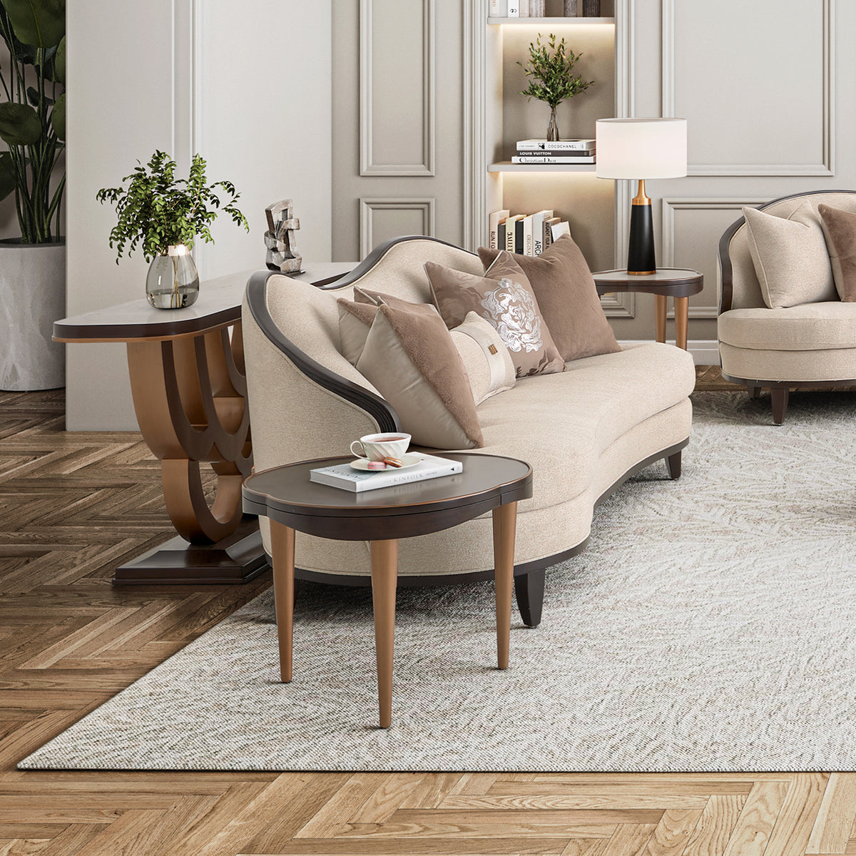 Michael Amini Camellia Field Caramel End Table
