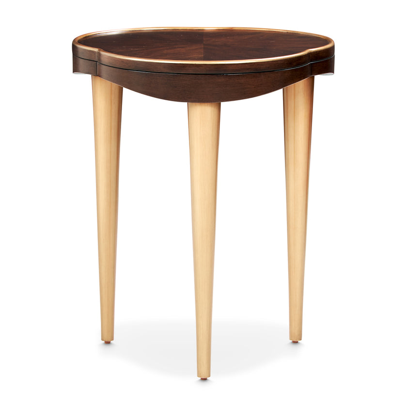Michael Amini Camellia Field Caramel Chairside Table