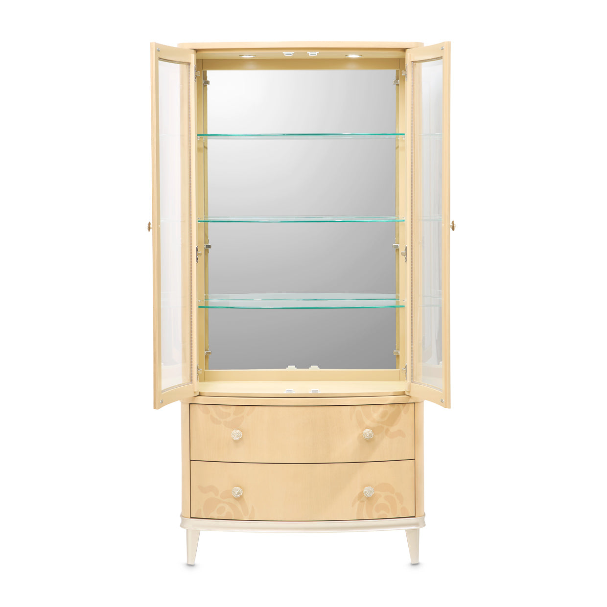 Michael Amini Camellia Field Caramel Display Cabinet
