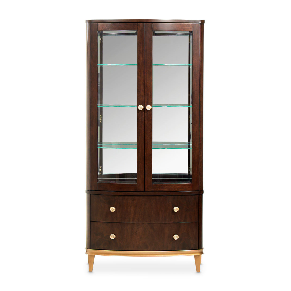 Michael Amini Camellia Field Caramel Display Cabinet