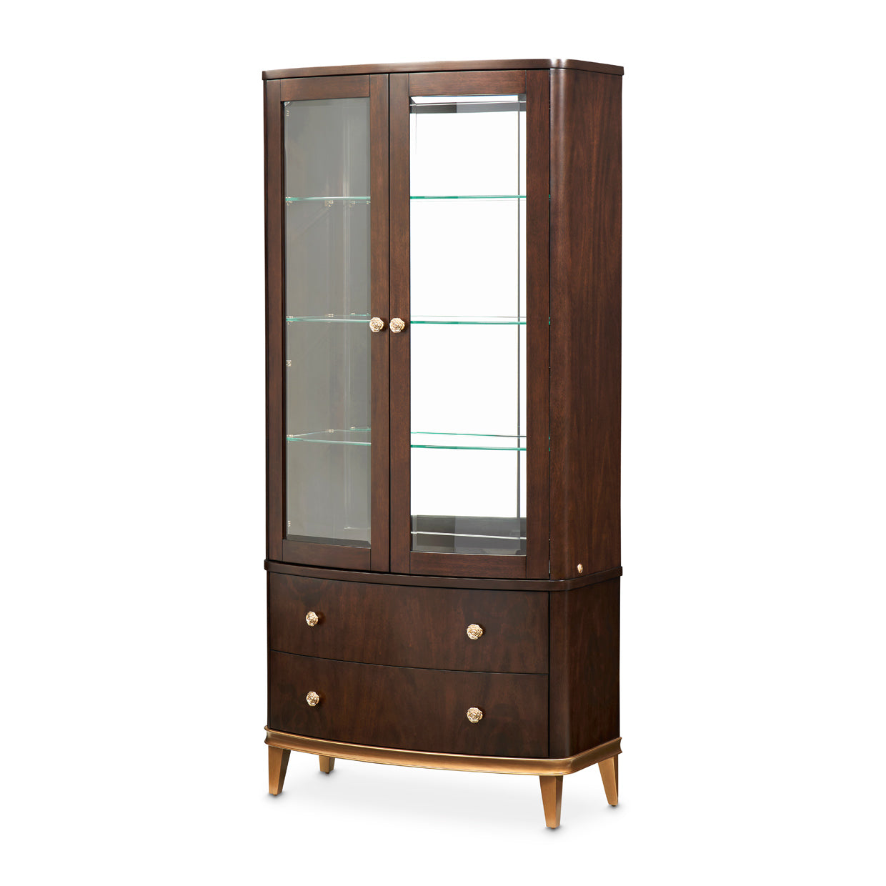 Michael Amini Camellia Field Caramel Display Cabinet