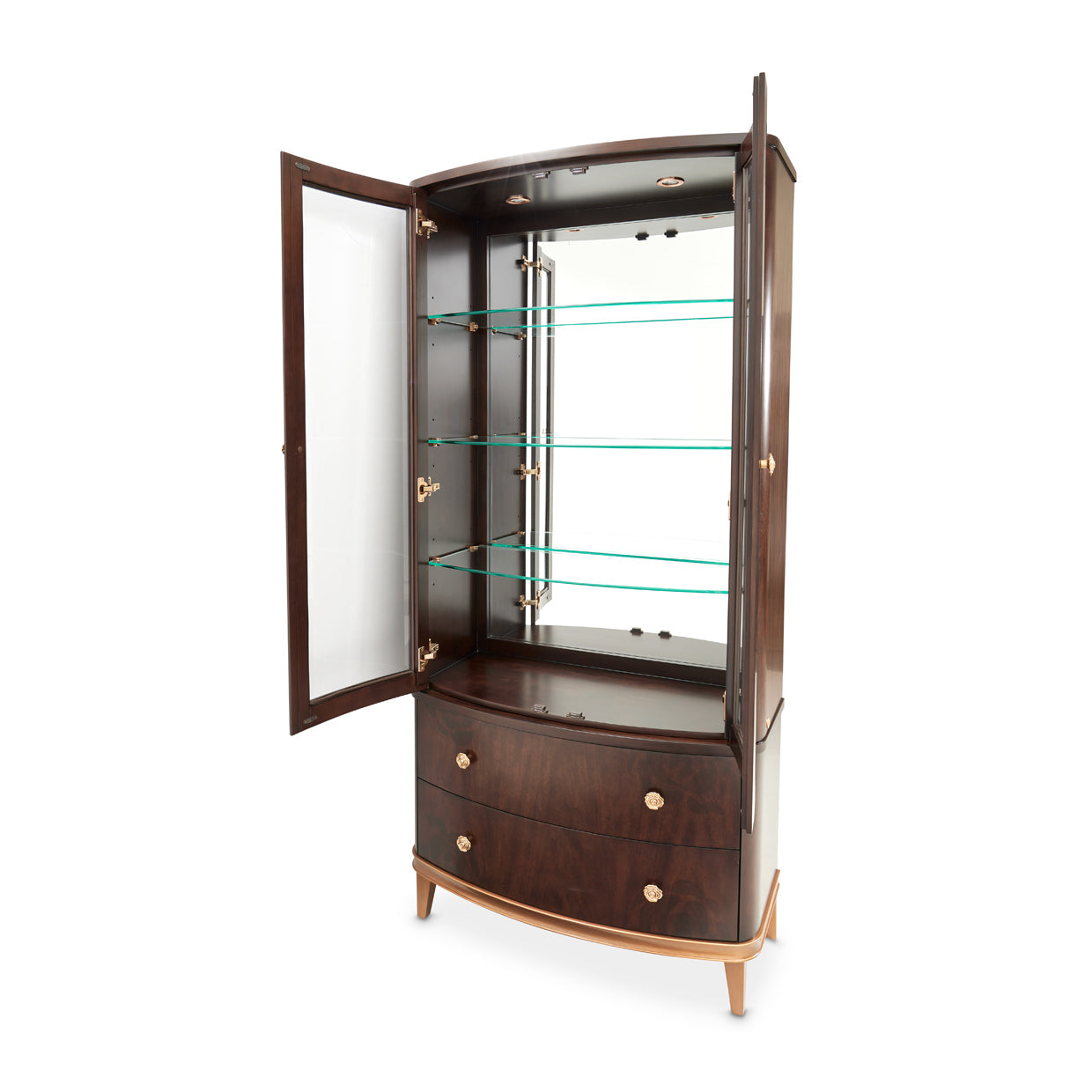 Michael Amini Camellia Field Caramel Display Cabinet