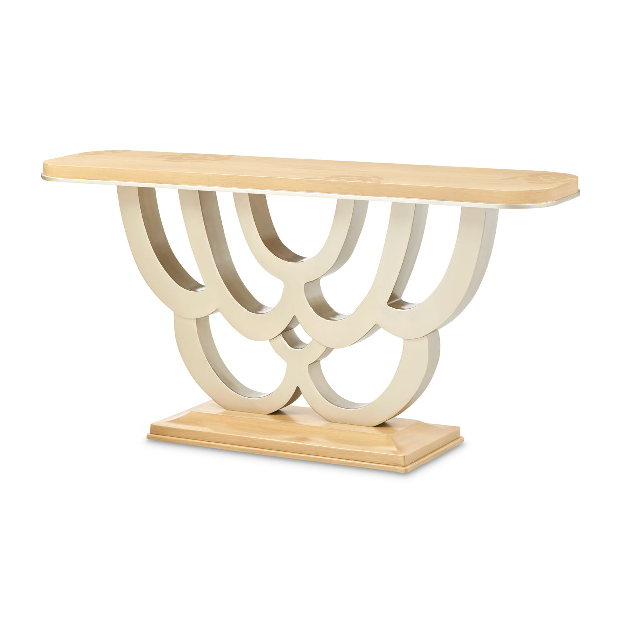 Michael Amini Camellia Field Caramel Console Table