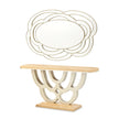 Michael Amini Camellia Field Caramel Console Table w Mirror