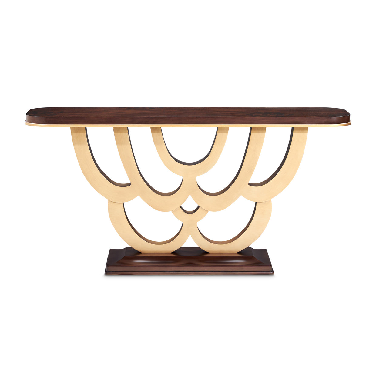 Michael Amini Camellia Field Caramel Console Table