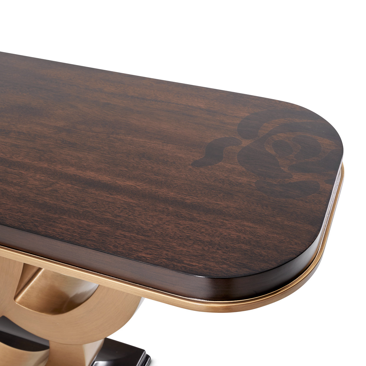 Michael Amini Camellia Field Caramel Console Table