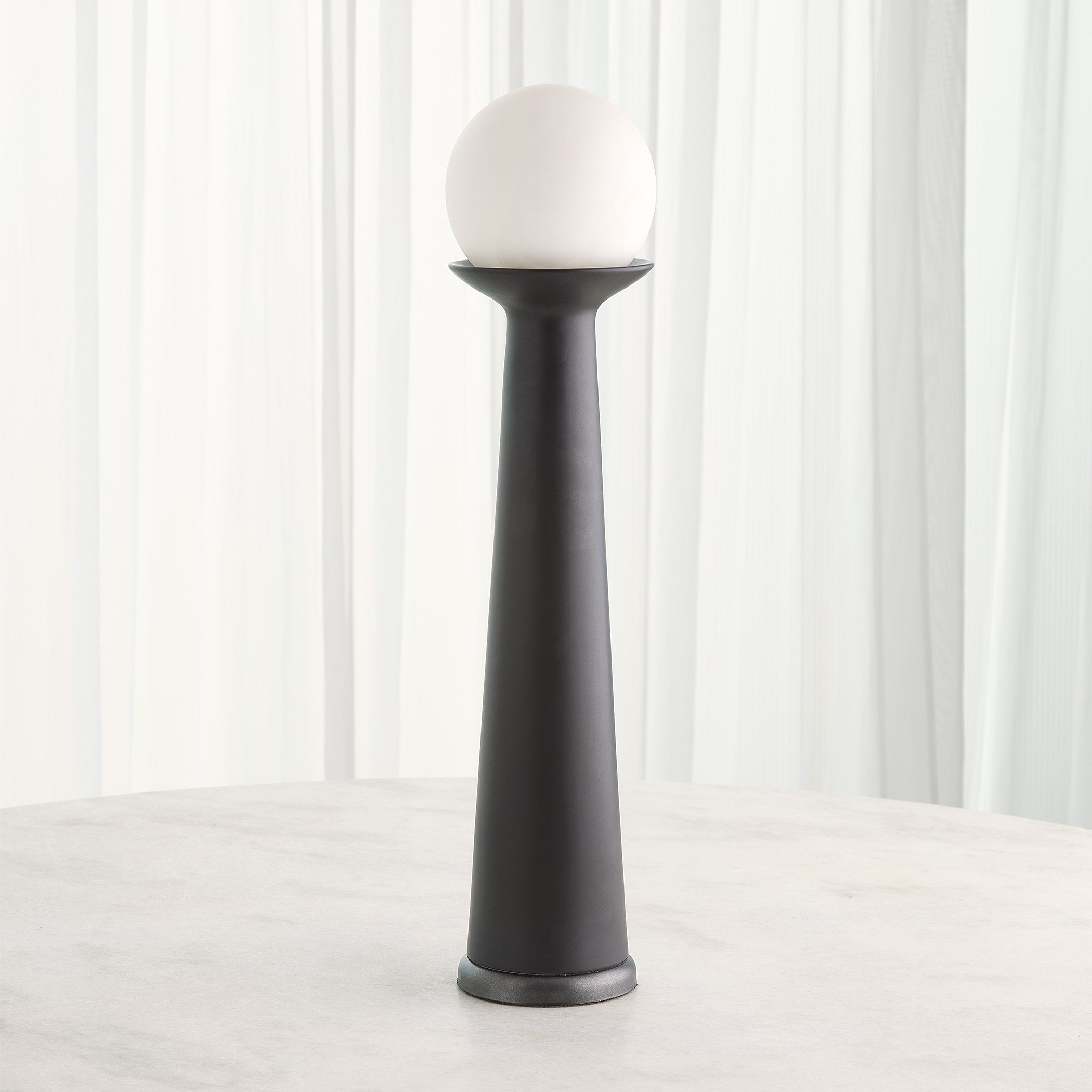 Global Views Alabaster Bulb Tower Lamp-Black